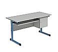 Lehrertisch, 130x65 cm (B/T), 76 cm hoch, Platte: Melamin, ABS-Kante, aus der Kategorie Lehrertische