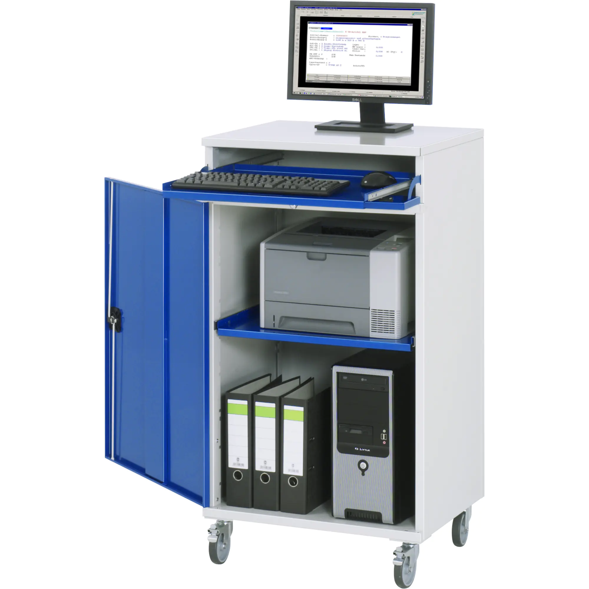 RAU Computerschrank 650x520x1185mm mobil l.gr/ebl aus der Kategorie Tische