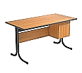 Lehrertisch, 130x65 cm (B/T), 76 cm hoch, Platte: Melamin, PU-Kante, aus der Kategorie Lehrertische