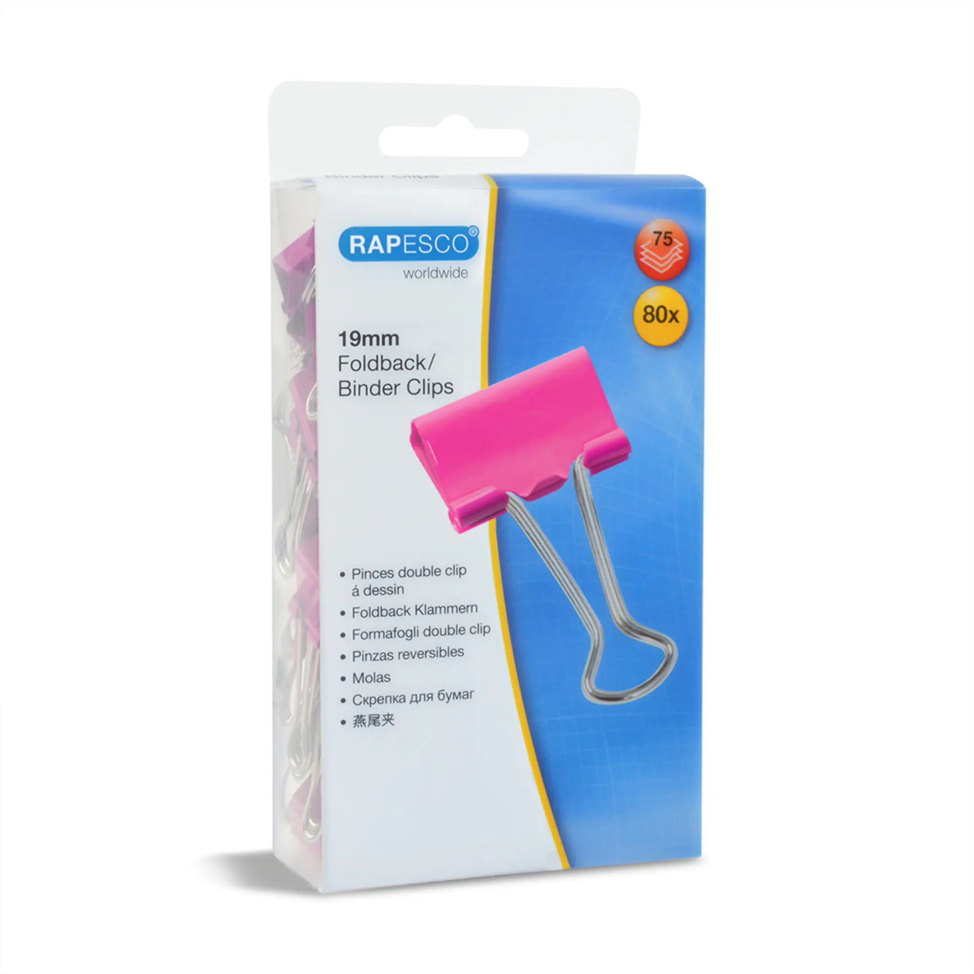 Rapesco Foldbackklemmer 19mm pink 80St aus der Kategorie Bürobedarf