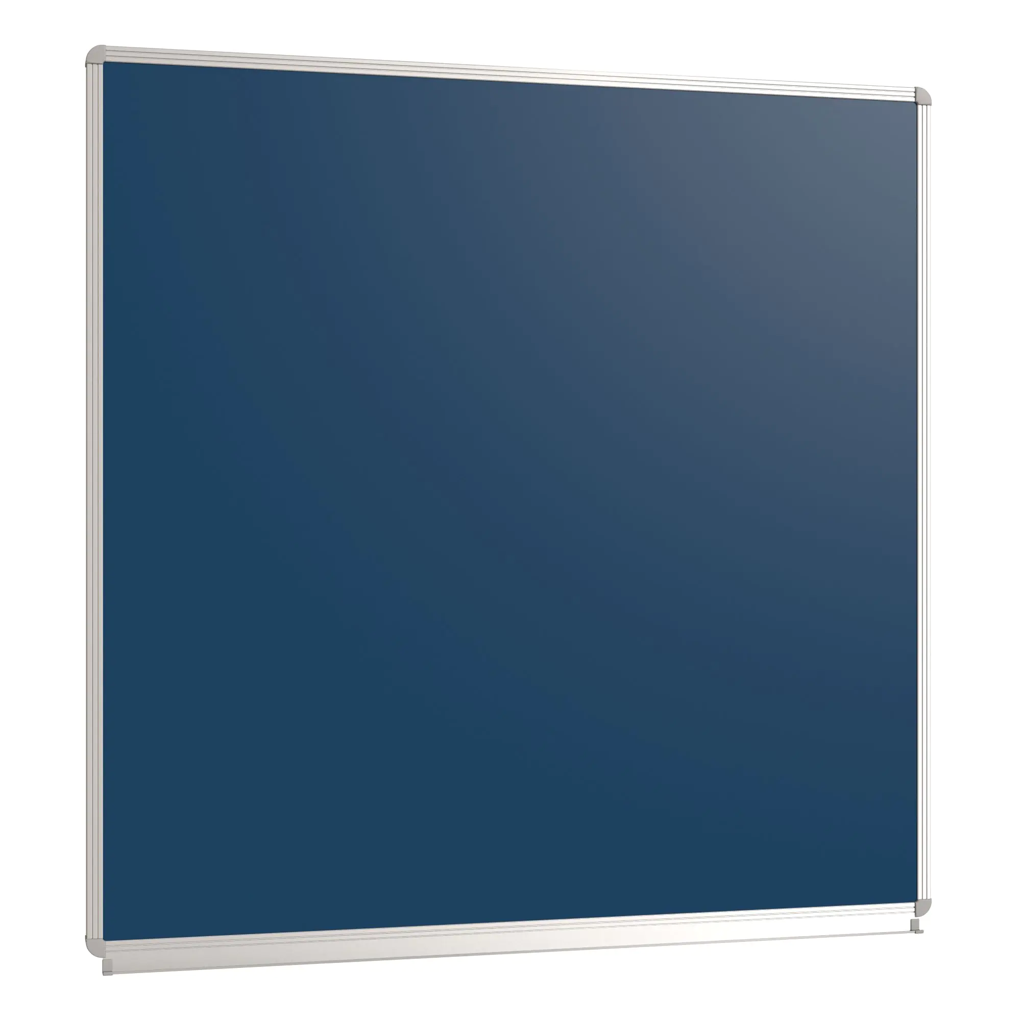 Wandtafel Stahlemaille blau, 100x100 cm, mit durchgehender Ablage,