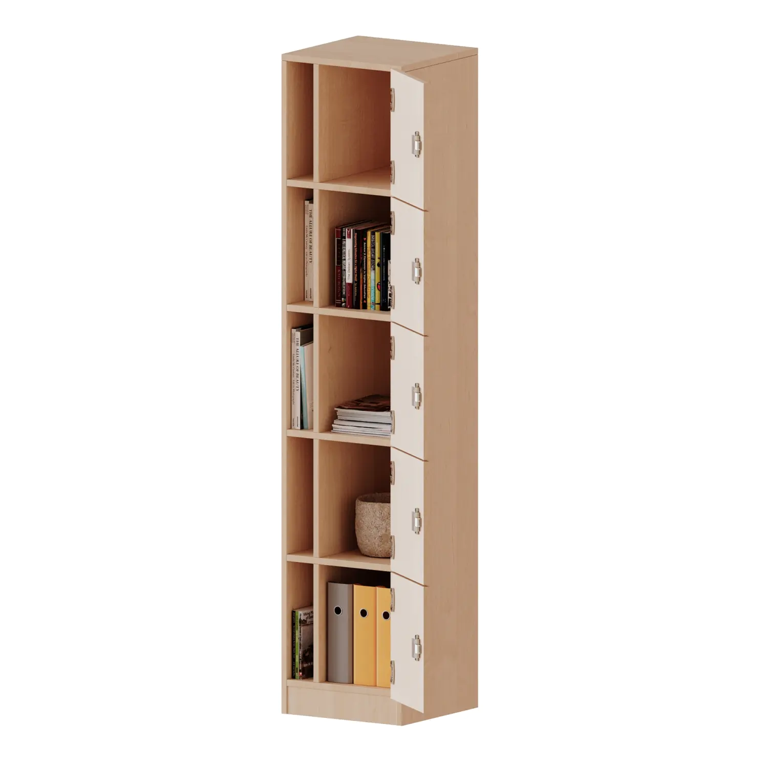 Schließfachschrank, 5 OH, 5 Schließfächer, mit Postfach, rechts, B/H/T 40,5x190x50cm aus der Kategorie Schließfachschränke