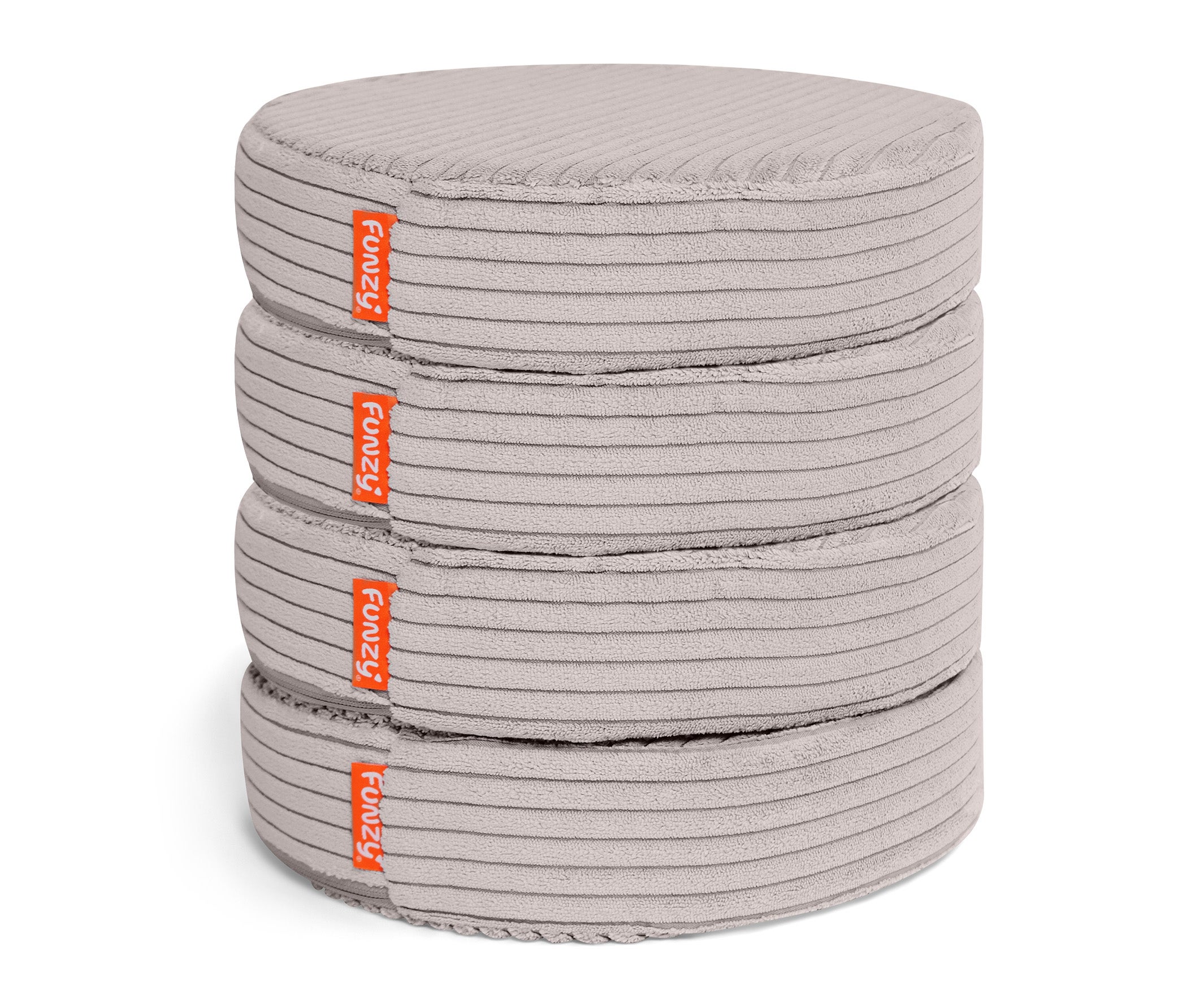 Funzy Buttons Ø 32cm, Höhe 7cm, Set aus 12 runden Spiel- und Sitzkissen mit Cordbezug aus der Kategorie Funzy
