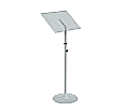 Rednerpult, höhenverstellbar  90-130 cm, 45x42 cm, ohne Beleuchtung, mit Tellerfuß aus der Kategorie Sonstige Präsentationsausstattung