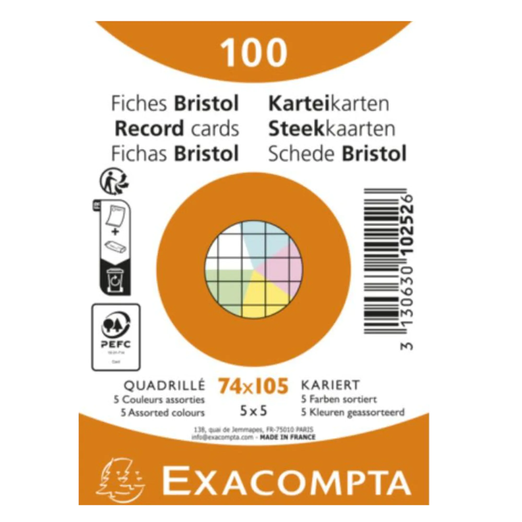 Exacompta Karteikarte A7 kariert sort. 100St. aus der Kategorie Karteiablage