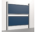 Pylonentafel, 250x100 cm, 2-flächig, höhenverstellbar, Stahlemaille blau aus der Kategorie Pylonn-Tafeln zweiflächig