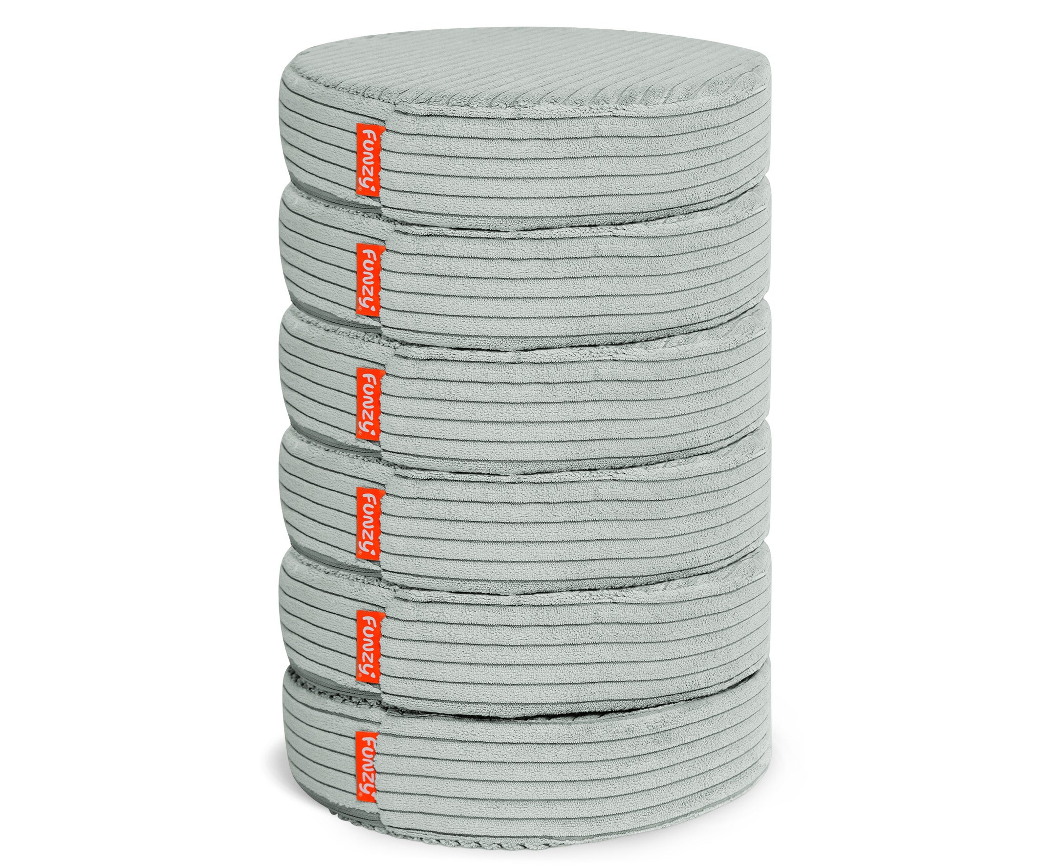 Funzy Buttons Ø 32cm, Höhe 7cm, Set aus 12 runden Spiel- und Sitzkissen mit Cordbezug aus der Kategorie Polstermöbel