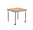 Quadrattisch,  80x80 cm (B/T), 72 cm hoch, fahrbar (2 Füße mit Rollen),