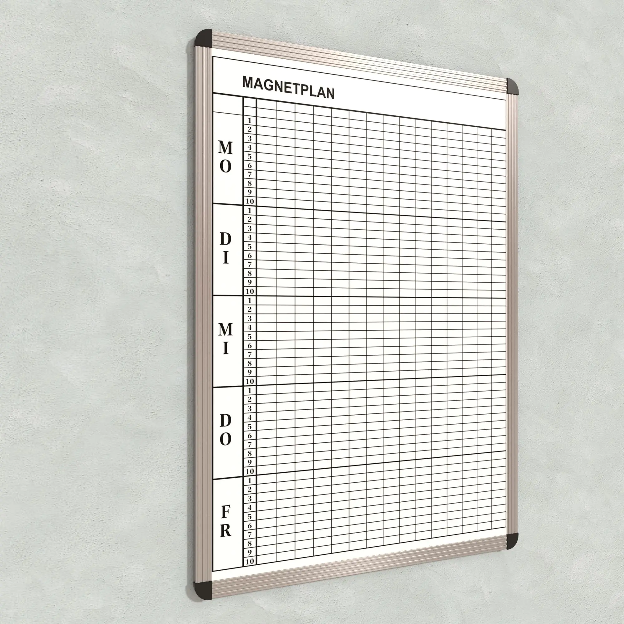Klassen-Plantafel, 10 Stunden Mo-Fr, für 15 Klassen, 103x77 cm, aus der Kategorie Klassenplan-Tafeln 10h