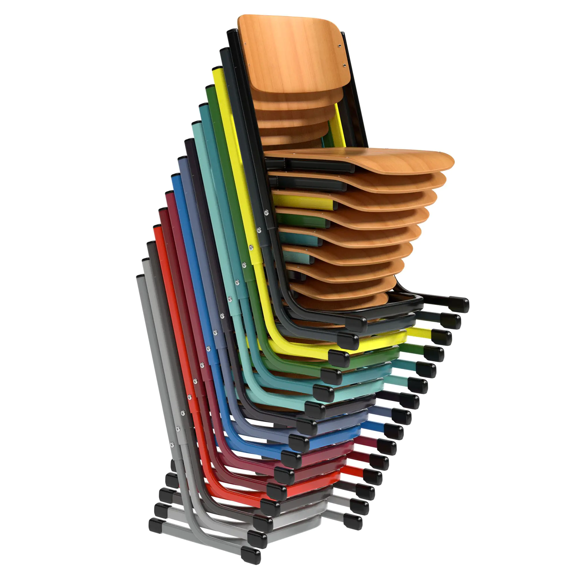 Schülerstuhl, geschlossener Sitzträger, Doppel-U-Fuß, aus der Kategorie Schülerstühle