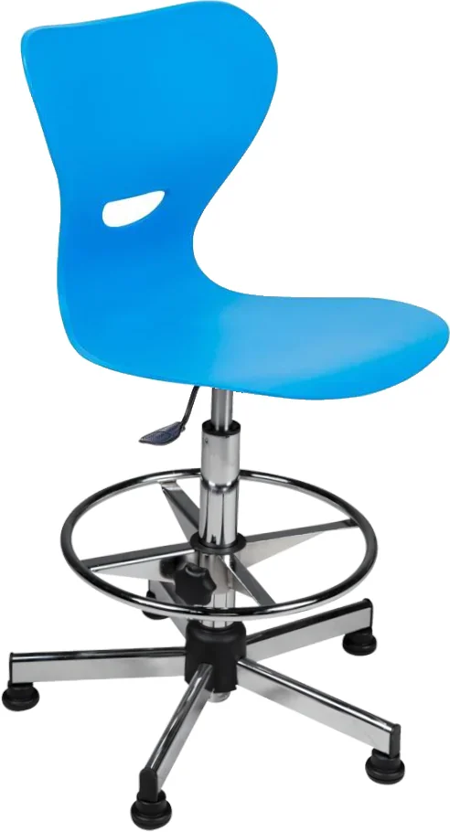 Drehstuhl mit Gaslift, Standfüße und Fußring, HV2 - Sitzhöhe:  40-56 cm aus der Kategorie Kunststoffstühle