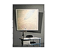 Projektionswand 130x130 cm (Format 1:1-OH Projektion) neig- und schwenkbar,