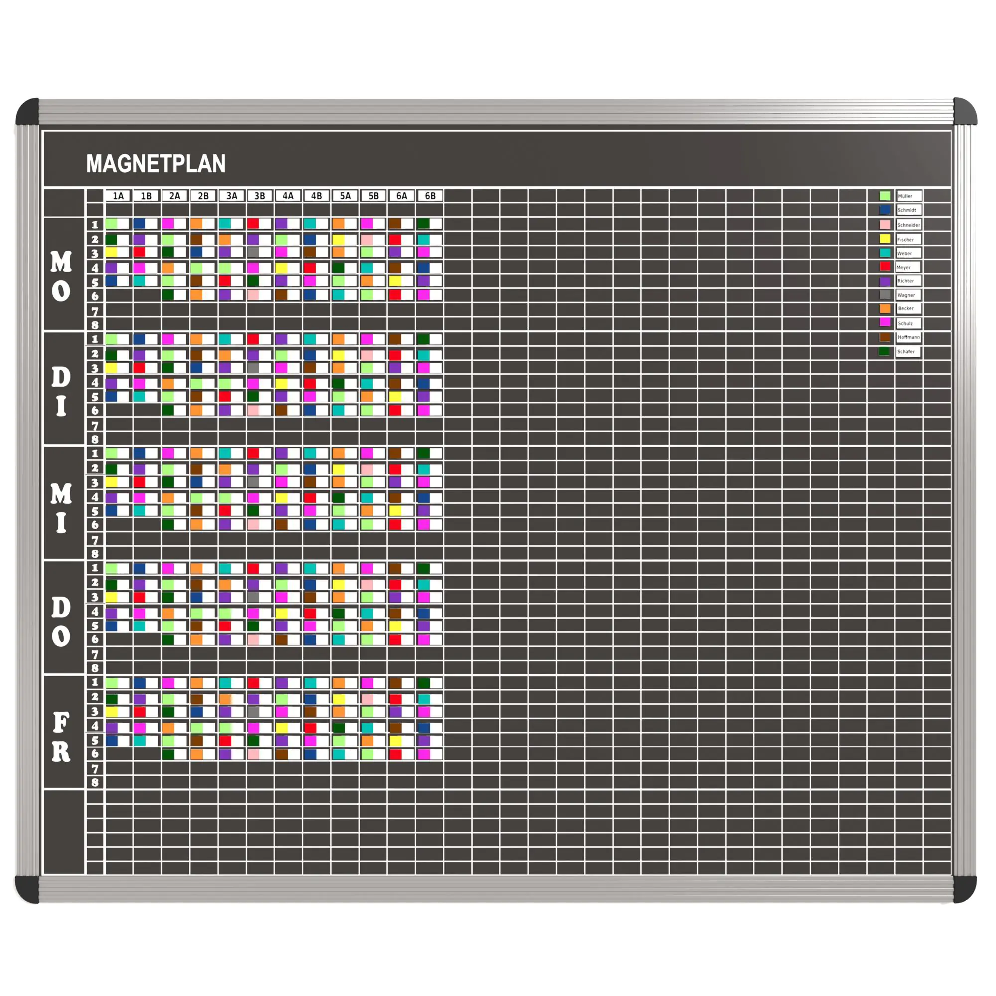 Klassen-Plantafel,  8 Stunden Mo-Fr, für 30 Klassen, 103x137 cm, aus der Kategorie Klassenplan-Tafeln 8h
