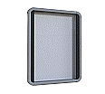 Info-Wandvitrine,  69 cm hoch, 53x4,5 cm (B/T), Rückwand Stahl weiß,