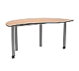 Wellentisch Halbrund, 160x90 (B/T), 72 cm hoch, fahrbar, aus der Kategorie Tische