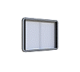Info-Wandvitrine,  69 cm hoch, 97x5,4 cm (B/T), Rückwand Stahl weiß, aus der Kategorie Schränke