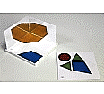 Satz aus 2 Spiegeln 150 x 100 x 1,5 mm mit Ständer 16 x 16 cm und Vorlagekarten, aus der Kategorie Geometrie