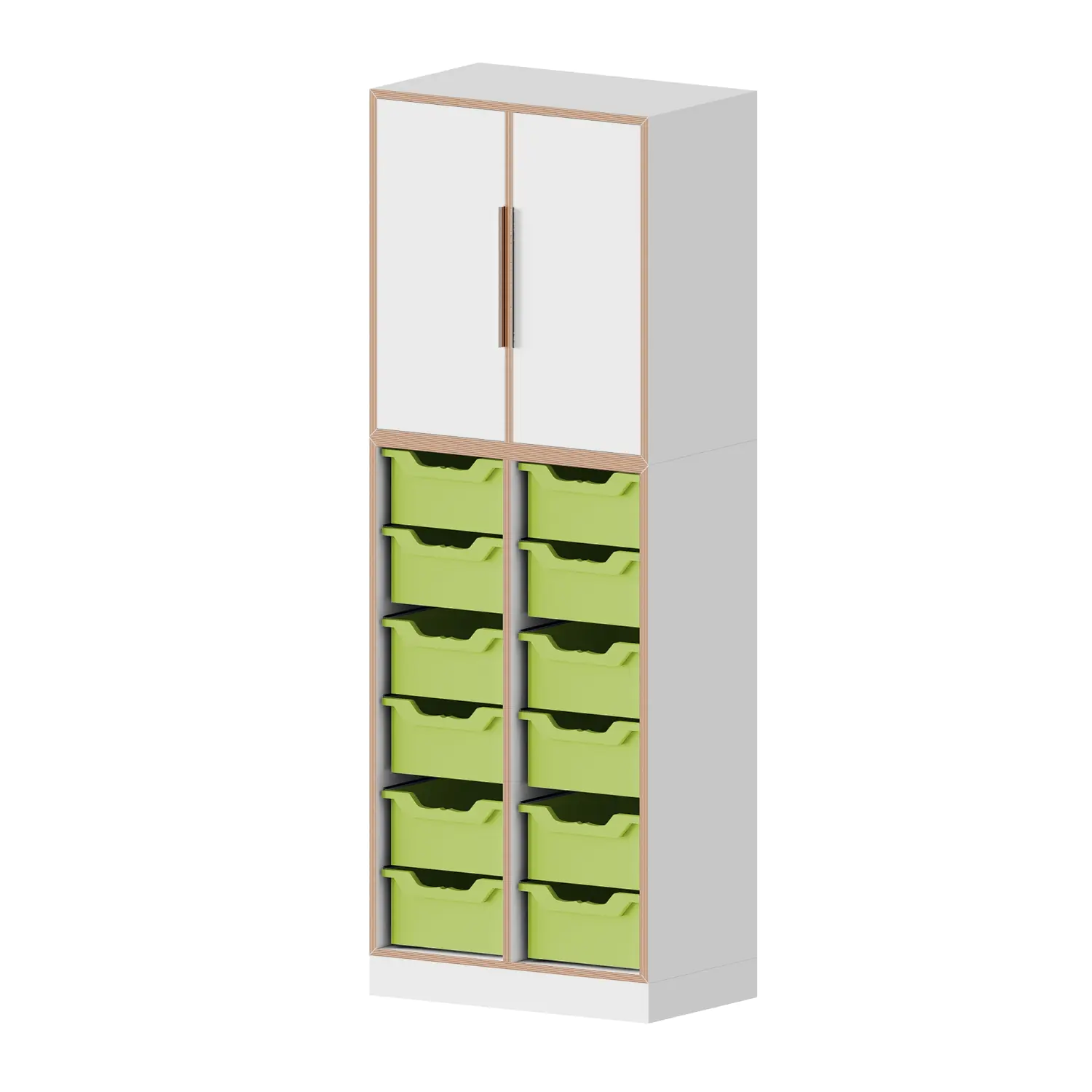 qickly® Schrank. 5 OH, 2 Türen und 12 große Ergo Tray Boxen, B/H/T: 70,1x176x42,6 cm aus der Kategorie Schränke Schnelllieferprogramm