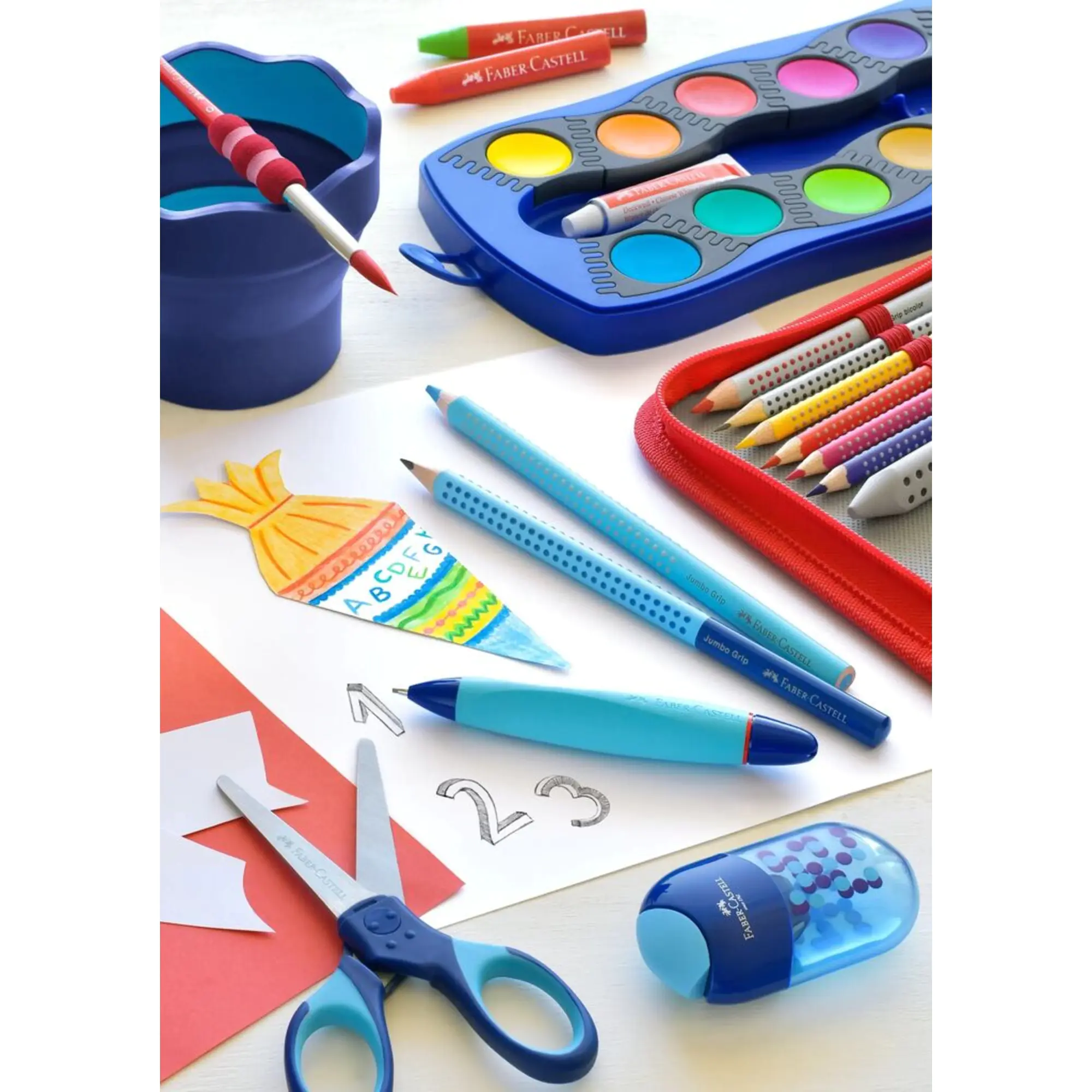 Faber-Castell Farbstift Jumbo GRIP farbig sort 12 St. aus der Kategorie Buntstifte
