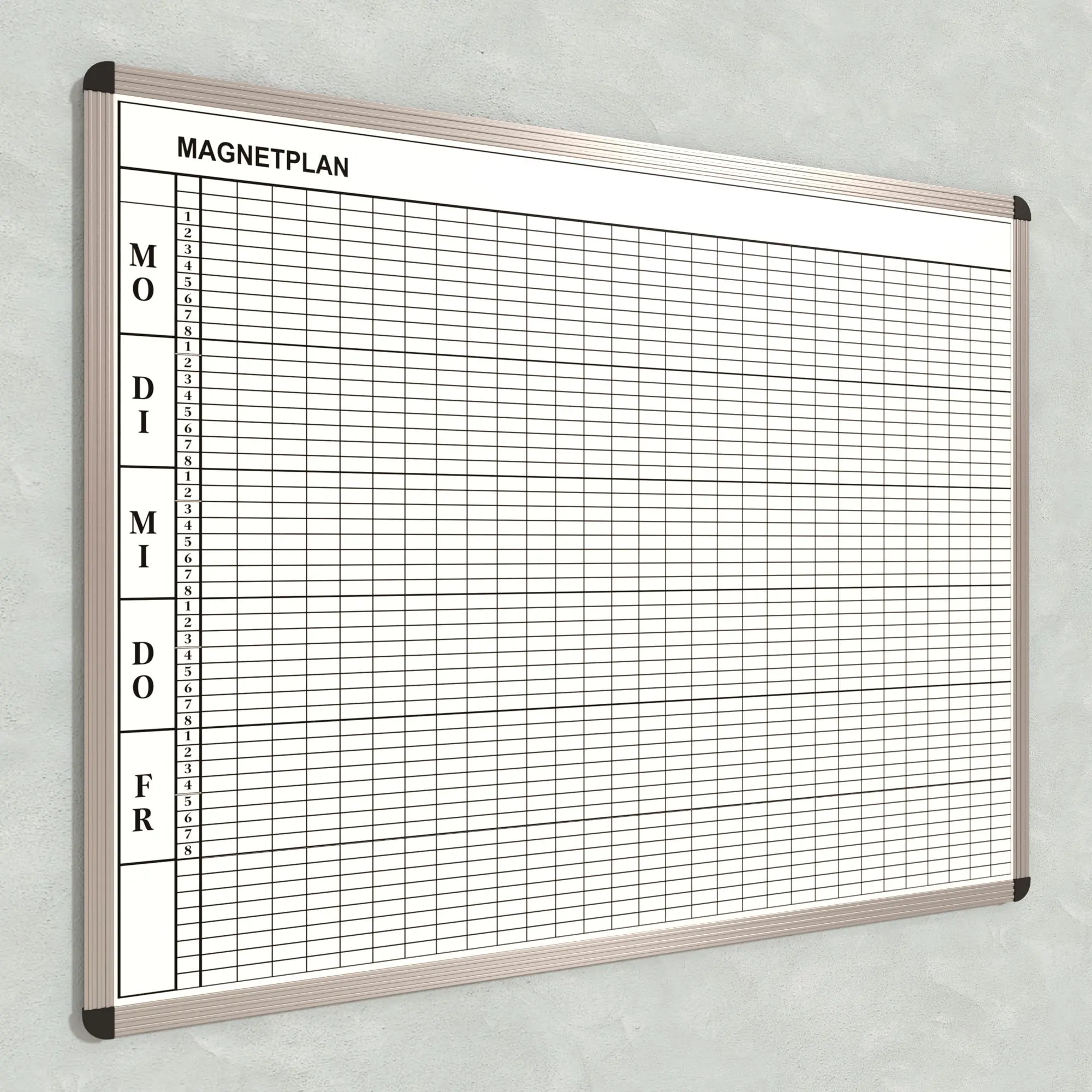 Klassen-Plantafel,  8 Stunden Mo-Fr, für 30 Klassen, 103x137 cm, aus der Kategorie Klassenplan-Tafeln 8h