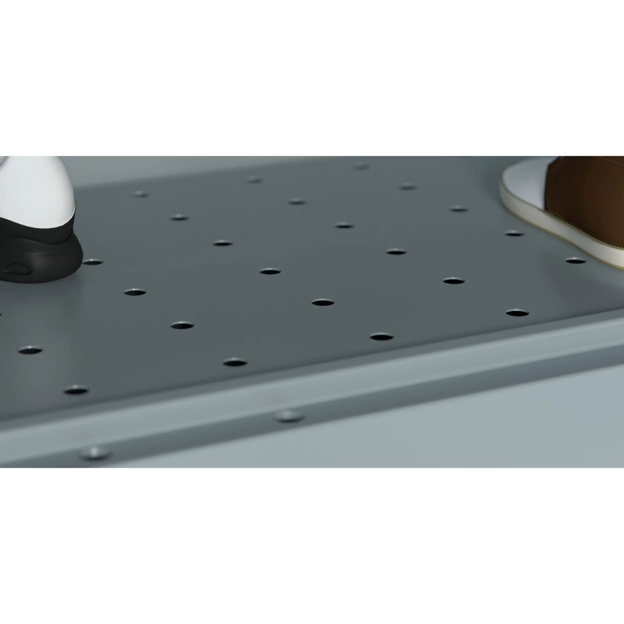 Schuhschrank aus Stahl, 195 cm hoch,  95x40 cm (BxT), Dreh-Türen, aus der Kategorie Garderoben für Schuhe