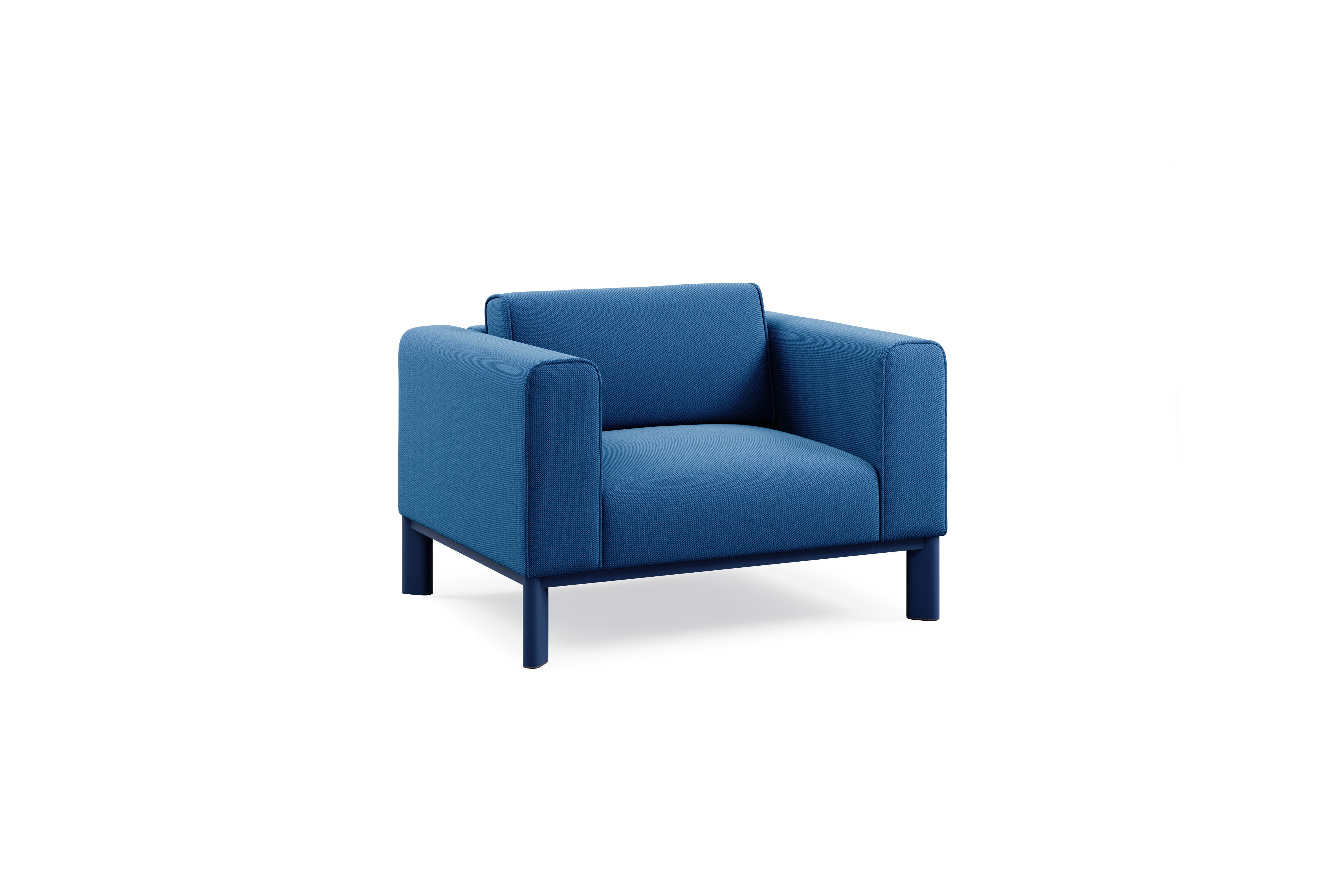 Sessel, 1-Sitzer, 107x80 cm (B/T), 4-Fußgestell mit ovalen Beinen 70x40mm, Beinhöhe 200mm aus der Kategorie Sessel / Sofa