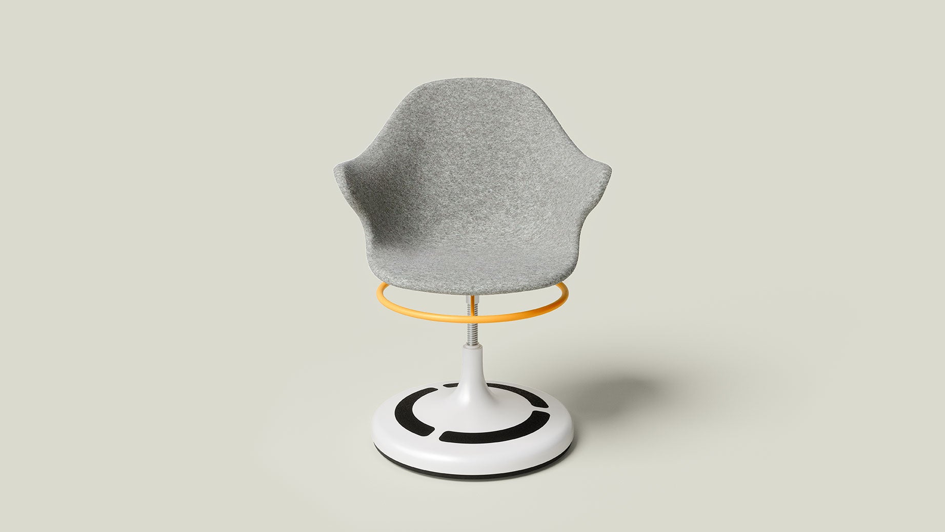 poptop Drehstuhl höhenverstellbar von 310-445mm, Sitzschale Filz grau aus recycelten PET Flaschen  aus der Kategorie Stühle