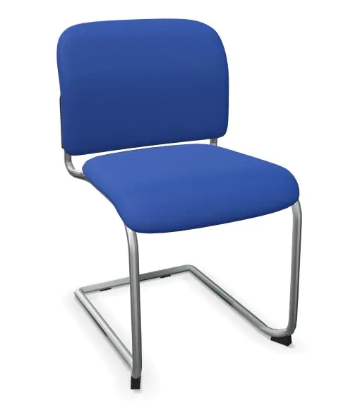 Freischwinger ohne Armlehnen, vollumpolstert, Gestell weißaluminium, Sitzhöhe 46 cm aus der Kategorie Mehrzweckstühle