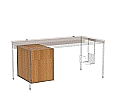 Schreibtischunterbau, 58 cm hoch, 44x60 cm (B/T), zur Montage links,