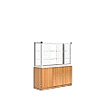 Vitrine, mit Unterschrank, 180 cm hoch, 150x50 cm (B/T), aus der Kategorie Ausstellungsvitrinen Innen Freistehend