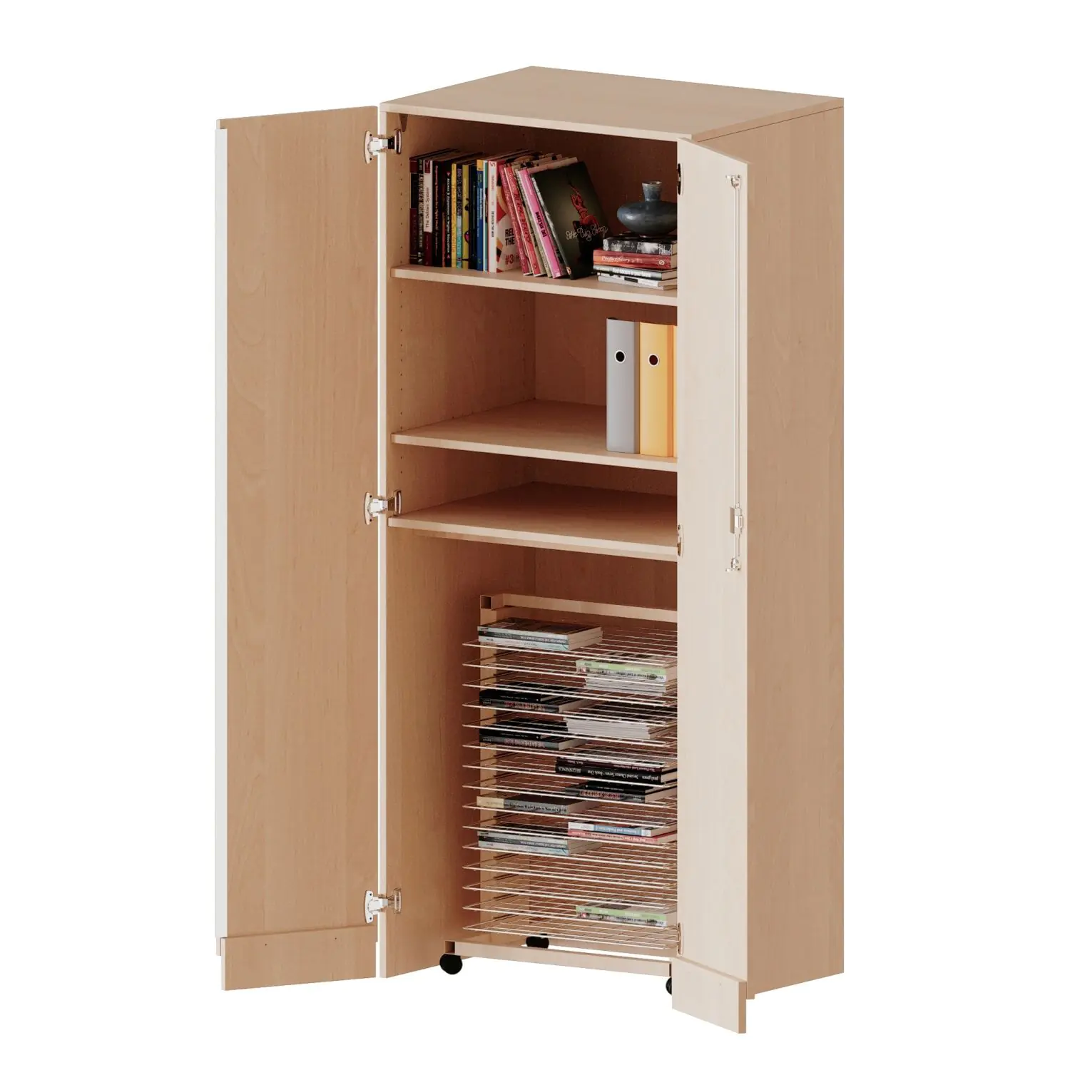 Garagenschrank OH,ne Sockel, 5 OH, mit Trockenwagen TW15, B/H/T 80x190x60cm aus der Kategorie Fachbereichsschränke