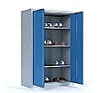 Schuhschrank aus Stahl, 150 cm hoch,  95x40 cm (BxT), Dreh-Türen, aus der Kategorie Taschen- & Schuhaufbewahrung 