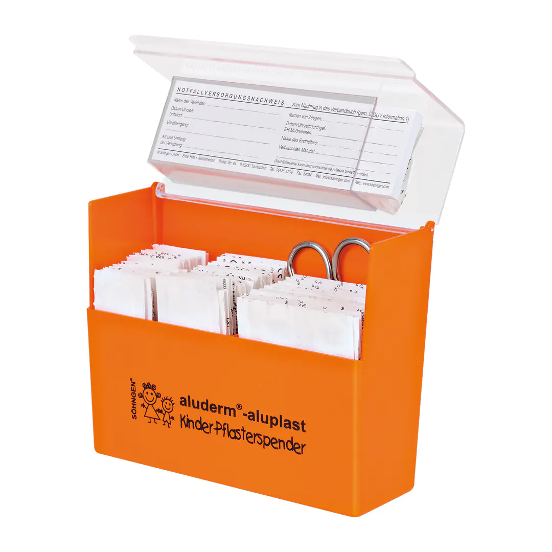 aluderm® Pflasterspender Kinder gefüllt aus der Kategorie Erste Hilfe