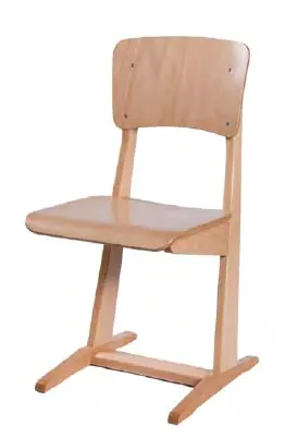 Schülerstuhl aus Buche Massivholz mit Holzkufen, Sitzhöhe 43 cm DIN 5, Kunststoffgleiter aus der Kategorie Schülerstühle