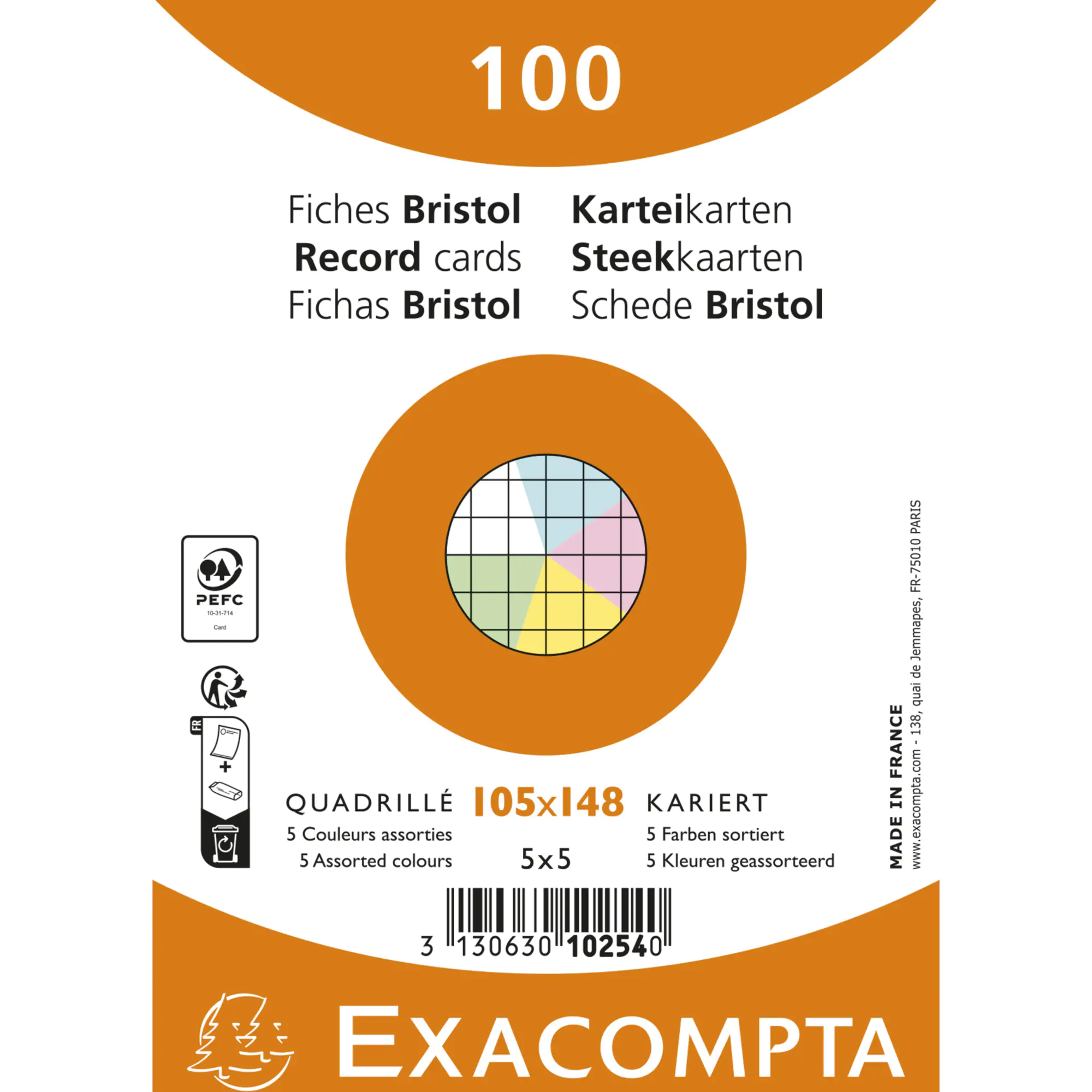 Exacompta Karteikarte A6 kariert sort. 100St. aus der Kategorie Karteiablage