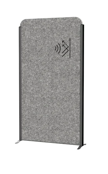 Stellwand 180x100 cm, beidseitig Akustikvlies dunkelgrau, aus der Kategorie Elemente Wände & Decken