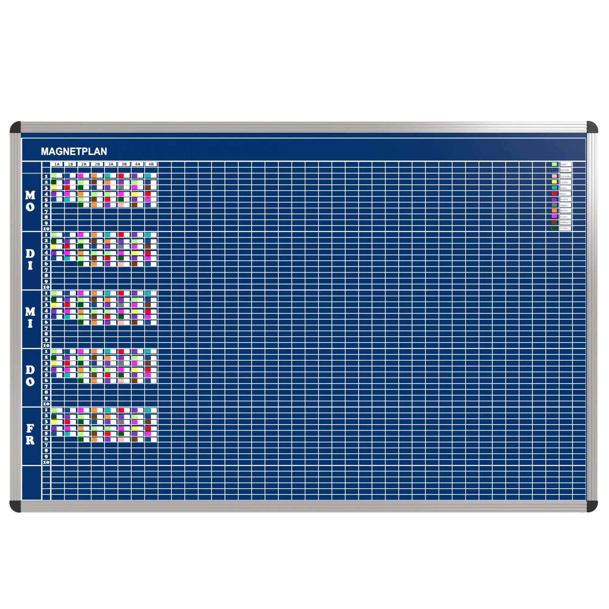 Klassen-Plantafel, 10 Stunden Mo-Fr, für 40 Klassen, 103x177 cm, aus der Kategorie Klassenplan-Tafeln 10h