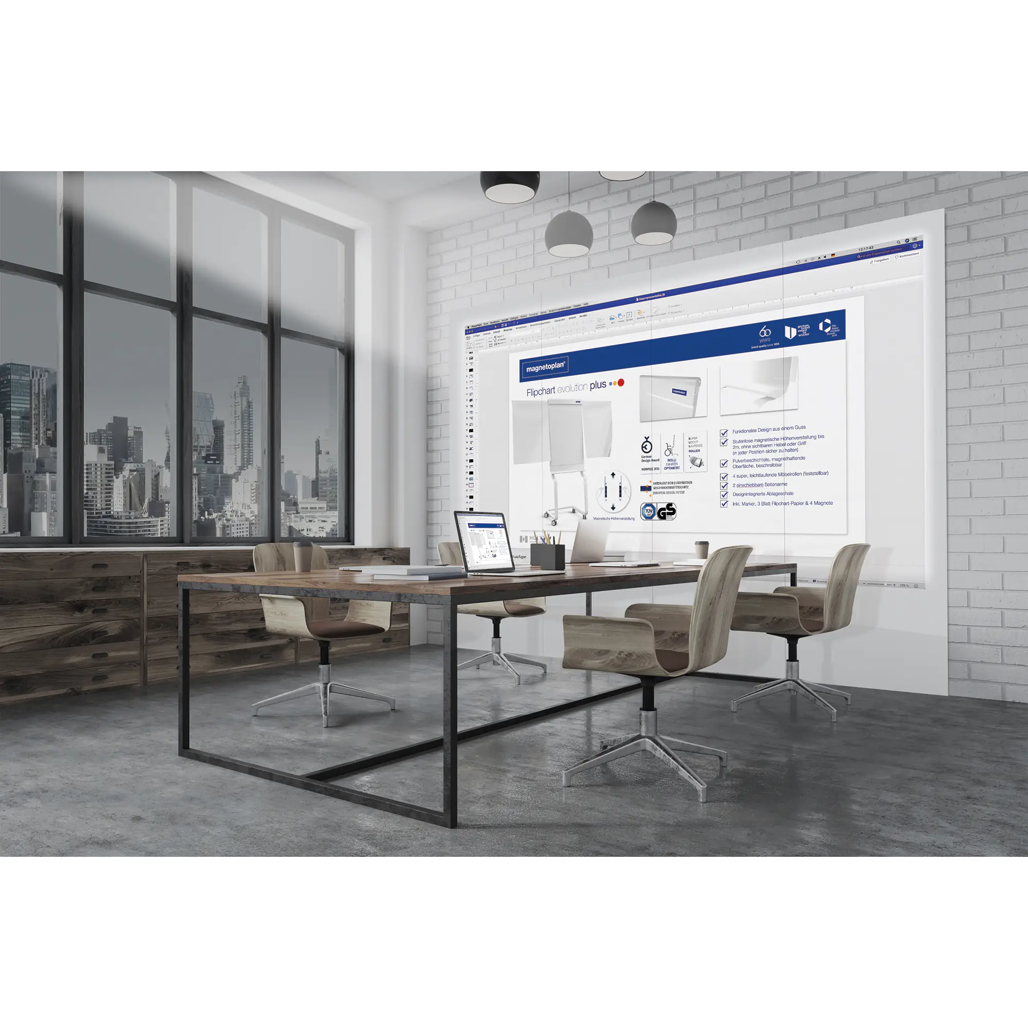 magnetoplan Projektionstafel Infinity Wall X Projection aus der Kategorie Leinwand