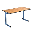 Zweierschülertisch, 130x65 cm (B/T), Platte: Melamin, PU-Kante, Höhe wählbar, aus der Kategorie Modell T Zweiertisch