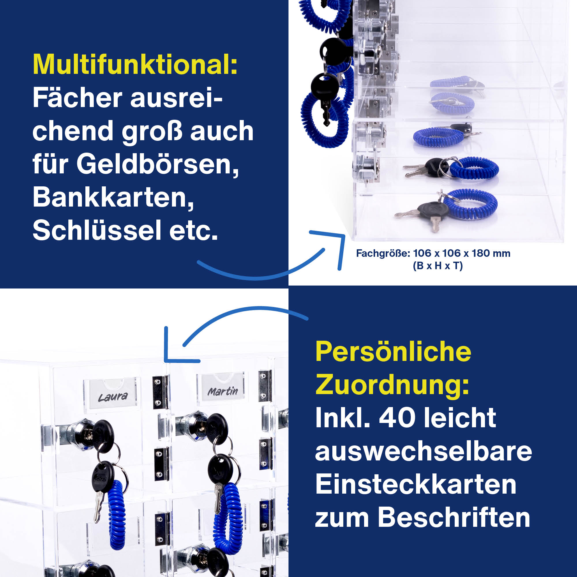 Magnetoplan Smartphone Storage Schrank Acryl, für 20 Smartphones, zur Wandmontage aus der Kategorie Smartphone Aufbewahrung