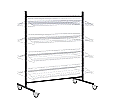Prospektständer fahrbar, 151 cm hoch, 130x86 cm (B/T), 8 Ablagen, doppelseitig