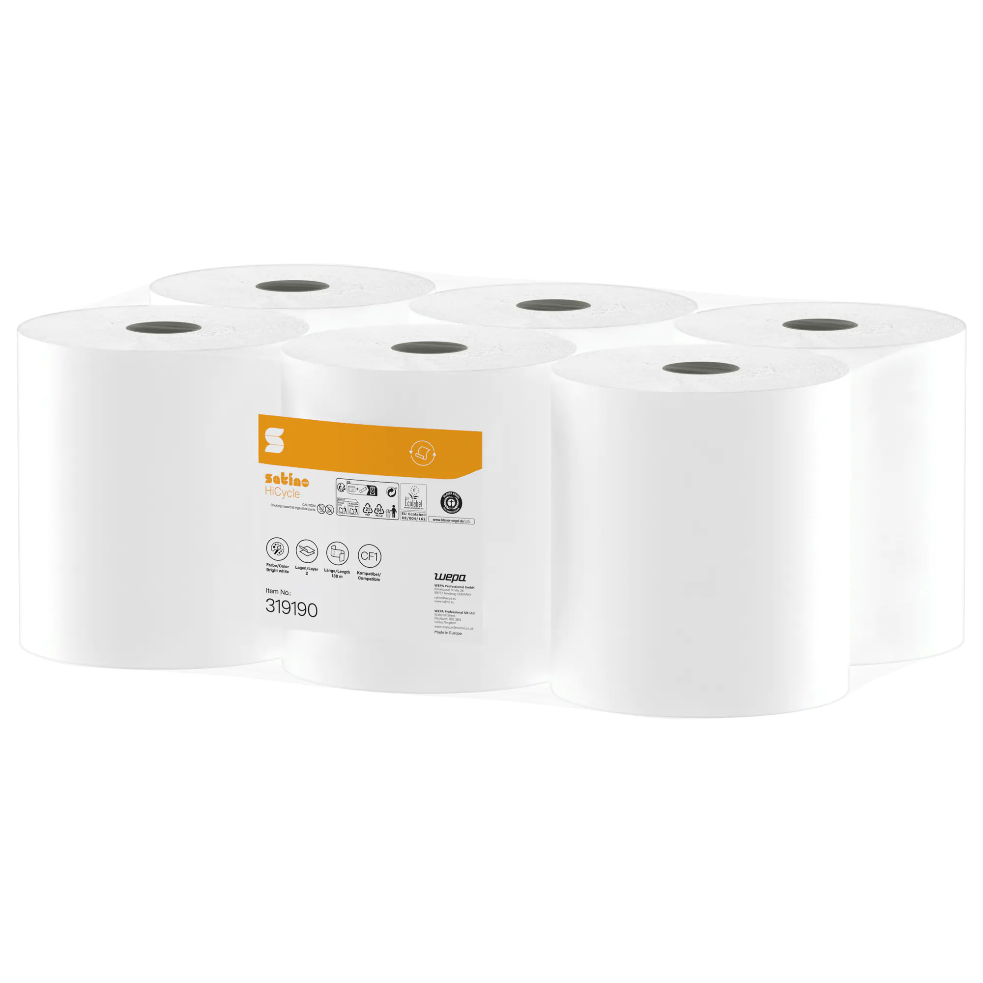 Satino Handtuchrolle HiCycle 19,5x35cmx138m hw 6St aus der Kategorie Papiertücher & -spender