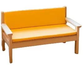 Puppensofa mit Armlehnen inklusive Polsterauflage, Sitzhöhe: 26 cm, B/H/T 80 x 47 x 40 cm aus der Kategorie Kreatives Spiel & Lernen