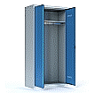 Garderobenschrank aus Stahl, 195 cm hoch,  95x40 cm (B/T), 1 Kleiderstange, 14 Haken aus der Kategorie Garderobenschränke