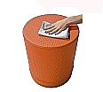 Sitzelement, Hocker rund L, Durchmesser 37 cm, Höhe 35 cm, Boden mit Anti-Rutsch Material