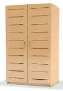 Liegepolsterschrank mit durchgehenden Trennunge, 2 Lüftungstüren für 7 Liegepolster und 7 x Bettzeug aus der Kategorie Liegepolster- + Bettzeugschränke