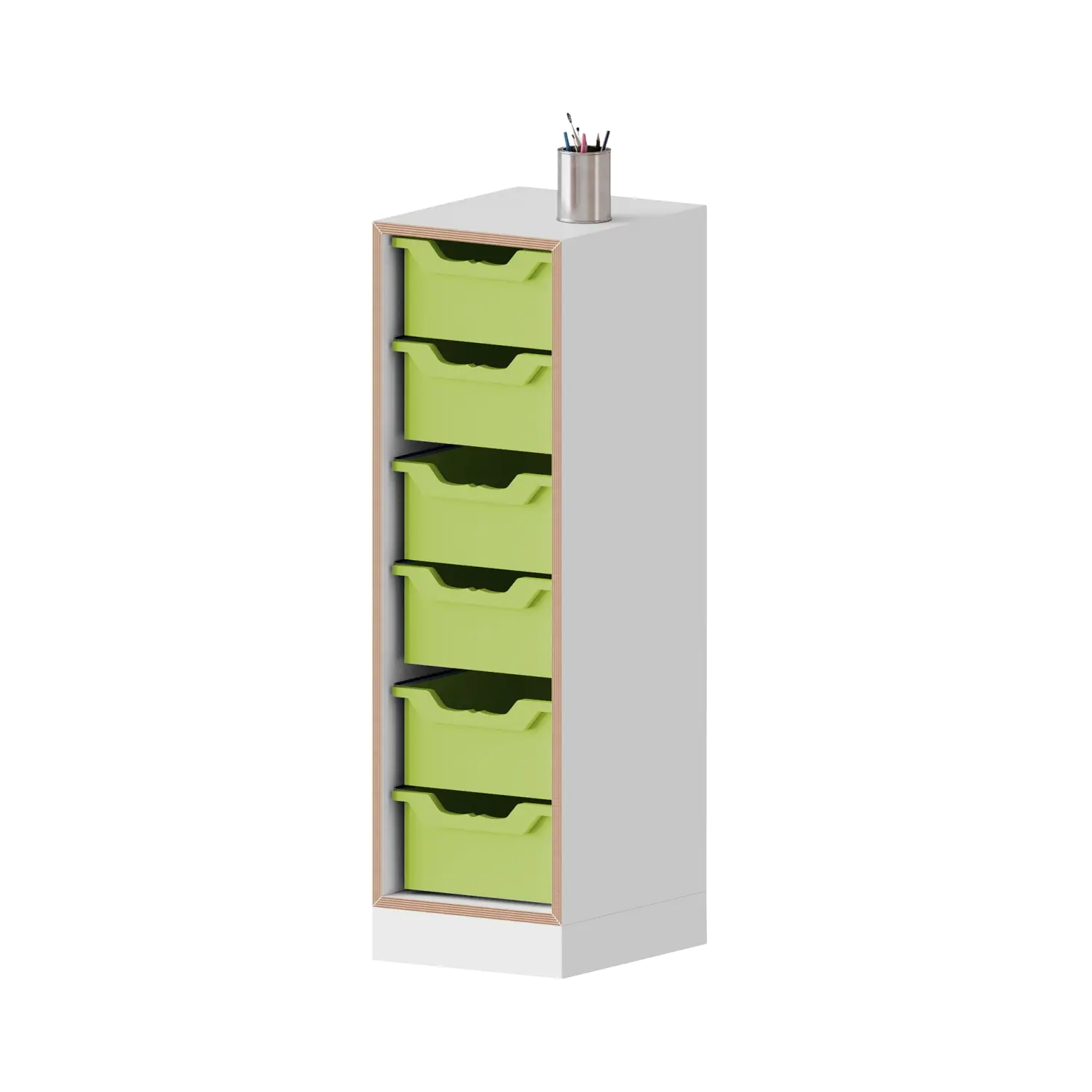 qickly® Regal, 3 OH, 6 große Ergo Tray Boxen, B/H/T: 36x110,5x42,6 cm aus der Kategorie Regale Schnelllieferprogramm