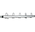 Garderobenleiste, Alu flach, 45 mm, 200 cm, 9 Haken, incl. 2 Sicherheits-Ecken aus der Kategorie Garderobenausstattung
