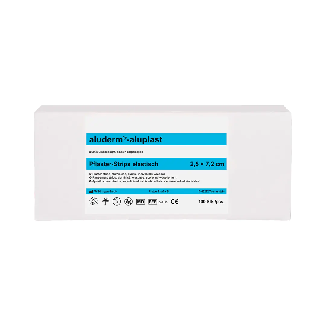 aluderm elastisch Strips 2,5 x 7,2 cm 100 Stück aus der Kategorie Erste Hilfe