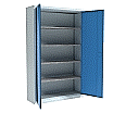 Stahl-Drehtüren-Schrank, 195 cm hoch, 120x40 cm (BxT), 4 Böden,